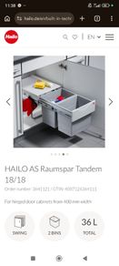 Space saving bin X2 18L