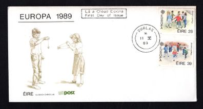 1989 Ireland Europa Children's Games Commemorative Stamp An Post First Day Cover (FDC) with Durlas (Thurles) cancel