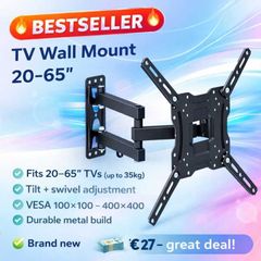 TV Wall Mount Bracket Tilt Swivel 20" - 65" TV