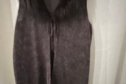 Wine Fur Collar Sleeveless Cardigan