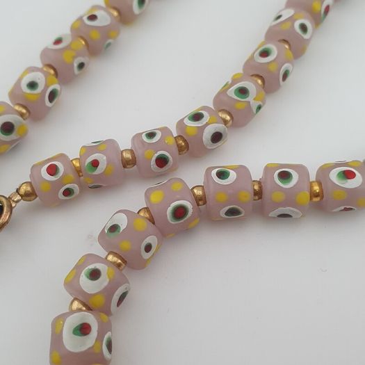 Vintage Venetian Style Tiny Eyes Glass Beads Necklace