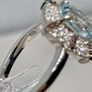 Aquamarine, White Zircon Coffee Zircon Ring in Rhodium Overlay Sterling Silver Image 3