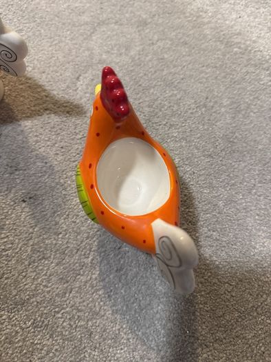 Egg Cup Easter Chicken Hen Hand Painted. M&S 8853 Marks & Spencer x 2