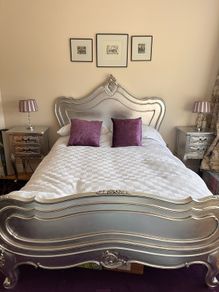Silver Antique Style solid wood Bed