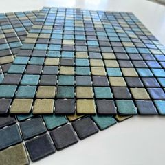ONIX Mosaic Wall Tiles (Blue/Bronze Mix): 13 Sheets
