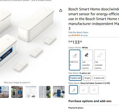 Bosch Door/window contact II, White 3 pack