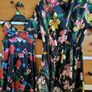 Matching Black Floral Dresses Image 2
