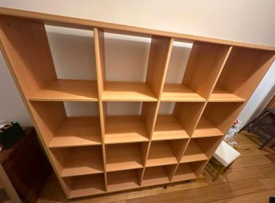 4x4 Cube Shelving Unit with Lockable Wheels