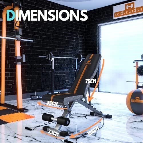 Adjustable Weight Bench | 90 Degree, Incline, Decline, Flat | Pre Assembled | Weights Set Compatible | Home Gym Benches | Full Body Workout Exercise