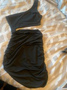 Black dress with midriff opening