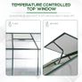 Garden Walk-in Polycarbonate Greenhouse with Raised Garden Bed, Temperature Controlled Window, Aluminium Frame & Foundation, 6 x 8ft Image 5
