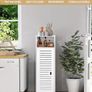 Waterproof Bathroom Cabinets, Storage Accessories Floor Standing Cabinet for Bathroom,Furniture for Bedroom Kitchen Hallway,Storage Cupboard Unit with Daily use Layer 80x20x24cm Image 5