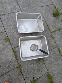Stainless-steel Cat litter box and scoop