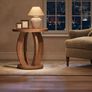 Rustic Round Wooden Side Table Versatile Accent Table for Living Room, Bedroom, or Office Image 4