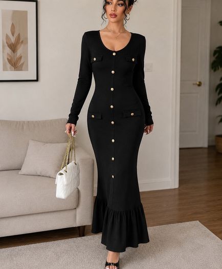Black long sleeve dress