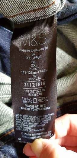 Brand new Marks and Spencers North Coast Mens Denim Jacket Size XXL