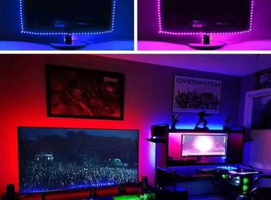 3M USB LED Light Strip Colorful Lighting 24 KEY remote control TV Desktop PC