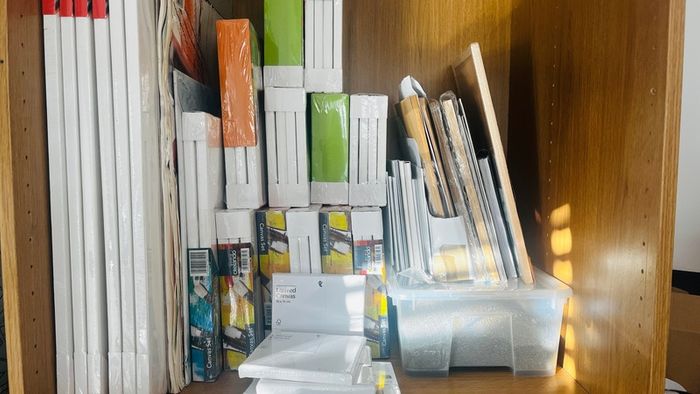 HUGE selection of art materials including easel, canvases, paints, pastels and more