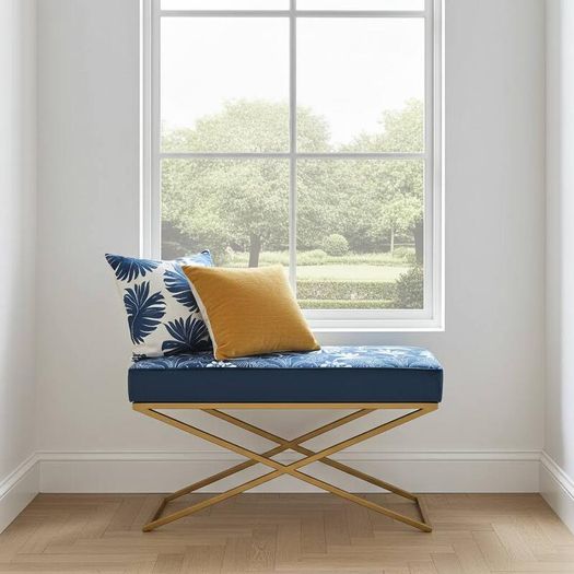 Metal-Framed Bench 100x40cm