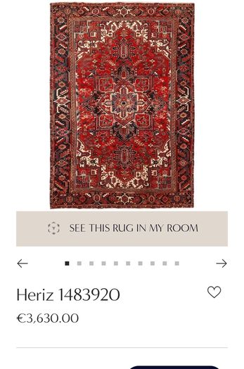Classic Large Persian Heriz Hand Knotted Carpet Rug