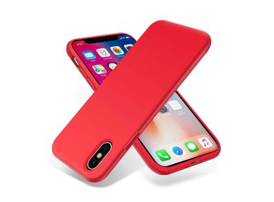 Liquid Silicone Case For iPhone XS Max Luxury Thin ShockProof Soft Phone Cover Red - FHT5IPXSMLK