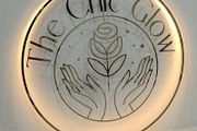Round Acrylic Logo Sign - Mirror Gold Lettering, LED Backlit, Any Logo