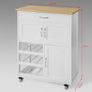 Kitchen Storage Cabinet on Wheels, Stainless Steel or Wooden Top Image 6