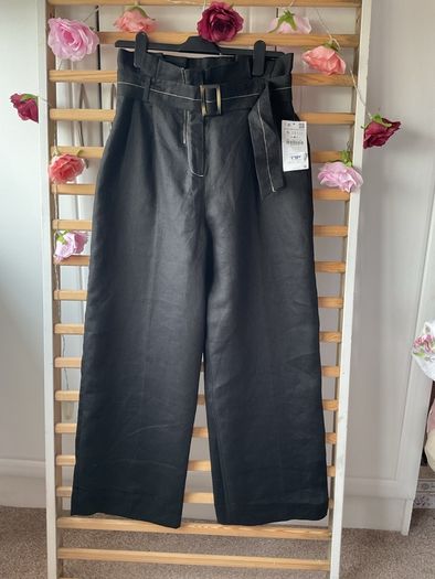 trousers zara Bnwt black linen trousers size small
