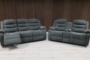 Roma Plus Grey Fabric Wireless Charging Recliner Sofa