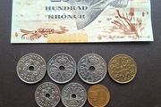 A Lot of one note and 7 coins from Faroe (1955-2001)
