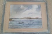 Watercolour by Captain J. D. Guille 'Rialisk Island, Lough Mask