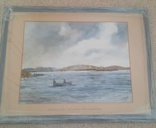 Watercolour by Captain J. D. Guille 'Rialisk Island, Lough Mask