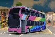 Rainbow Bus Badge : Brooch: Tie pin, Free Post