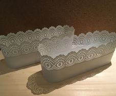 Pair of metal window planters