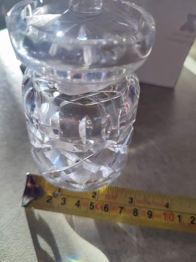 Vtg Galway Lead Crystal Rathmore Footed Condiment Jar & Lid Honey Pot Clear RARE