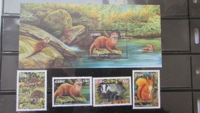 Irish Native Mammals 2002.Stamp set and Miniature Sheetlet.MNH.