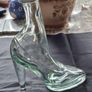 Beautiful Old Unique Glass Lady High Heel Shoe Shaped Decanter Bottle Postage Available, Add a touch of vintage charm to your vanity or collection with this unique glass lady high heel shoe-shaped Image 2
