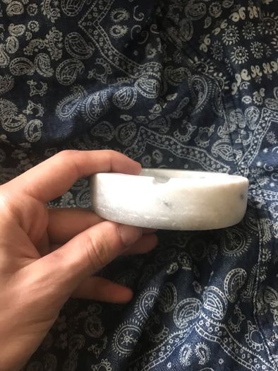 White heavy marble ashtray