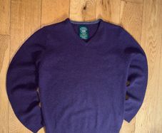 Wool 100 % sweater  jumpers violet men size L made in Madagascar y2k purple