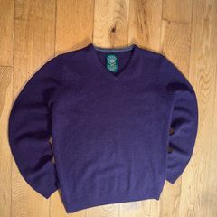 Wool 100 % sweater  jumpers violet men size L made in Madagascar y2k purple