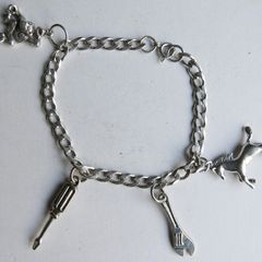 Vintage  Sterling Silver 925 Charm Bracelet 14,60g - length 7"