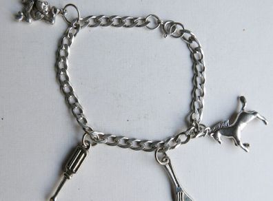 Vintage  Sterling Silver 925 Charm Bracelet 14,60g - length 7"