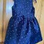 Girl's Elegant Occasion Navy Blue & Gold Star Dress Image 2