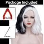 Black and white Wig for Cruella with Red Gloves Image 2