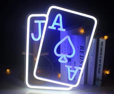 Cards Neon Signs for Wall Decor Poker Neon Light with USB Powered for Bedroom, Casino, Bar, Game Room, Home Decor (FREE POSTAGE)