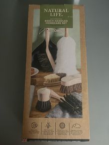 Natural Life Home Cleaning Brush Set, Horsehair and Beech Wood
