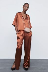 Nwt Zara Very Beautiful Set Trousers With Slits & Top, Xs