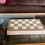 Vintage Style Marquetry Inlaid Folding Wooden Chess Checkers Draughts Pop Board Chess Pieces & Counters Image 5
