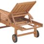 Sun Lounger Solid Teak Wood Image 4