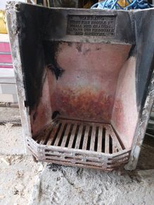 fireplace fire back and steel grate